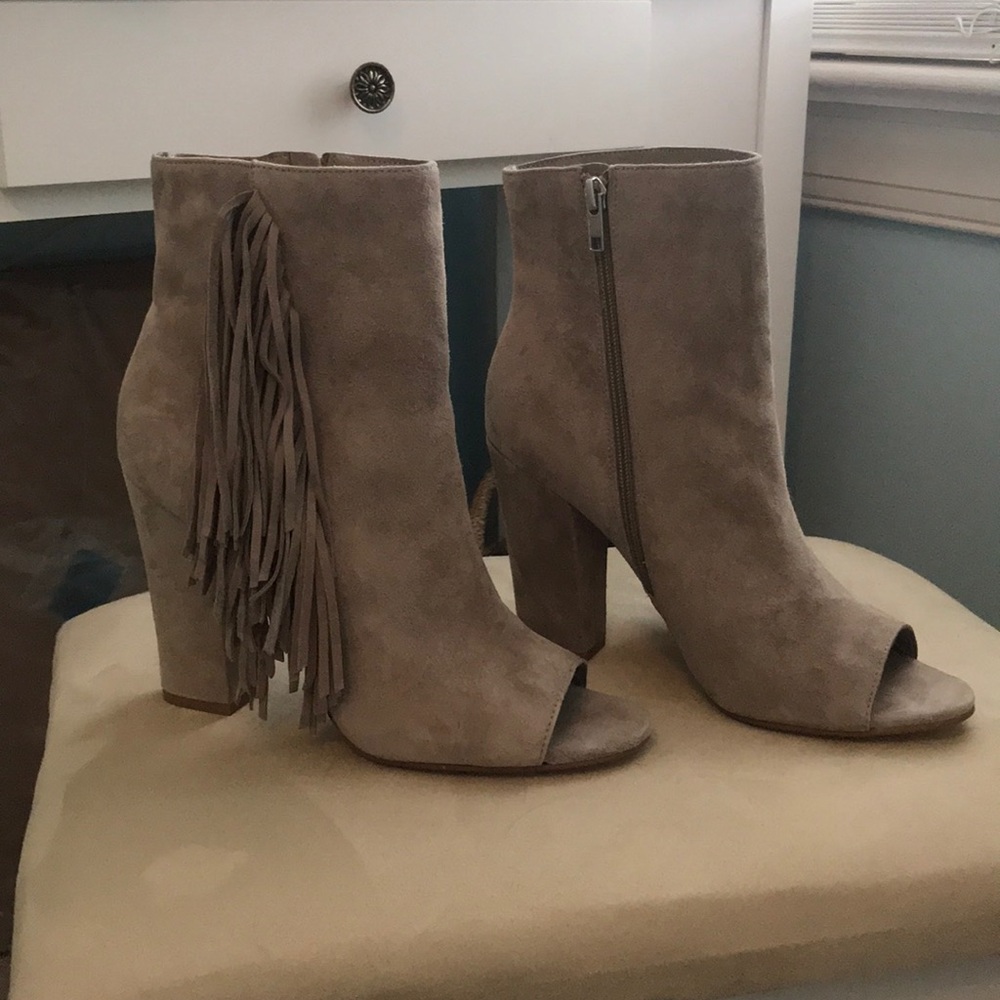 Taupe Suede Booties by Steve Madden